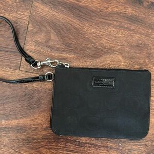 Coach Black Leather Wristlet